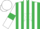Silk - Emerald Green and White stripes, White sleeves, Emerald Green armlets and star on White cap