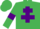 Silk - Emerald Green, Purple Cross of Lorraine and armlets