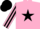Silk - Pink, black star, striped sleeves, black cap