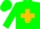 Silk - Green, gold star and cross on back, gold bars