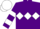 Silk - Purple, white diamond hoop and bars on sleeves, white cap