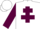 Silk - White, Maroon Cross of Lorraine and sleeves