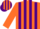 Silk - Orange and Purple stripes, Orange sleeves