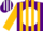 Silk - Purple, purple 's' on white disc, gold stripes on sleeves