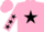 Silk - Pink, black star, black stars on sleeves, pink cap