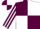 Silk - Maroon and White (quartered), striped sleeves