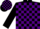 Silk - Black, black 's' on purple block, purple blocks on black sleeves
