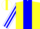 Silk - Yellow, white bordered blue panel, white bordered blue stripe on sleeves