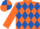 Silk - Orange & royal blue diamonds, quartered cap