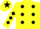 Silk - Yellow, black spots, black diamonds on sleeves, black star on cap