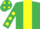 Silk - Emerald green, yellow panel, yellow spots on sleeves, emerald green cap, yellow spots