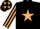 Silk - Black, Beige star, striped sleeves and stars on cap