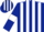 Silk - Dark Blue and White stripes, Dark Blue sleeves, White armlets, White and Dark Blue striped cap