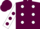 Silk - Maroon, white spots, white sleeves w/ maroon spots