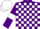 Silk - Purple and White check, Purple sleeves, White armlets, White cap