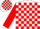Silk - White, red circled'h',red blocks on sleeves