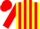 Silk - Yellow, red sun, red stripes on sleeves, red cap
