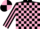 Silk - Black and Pink check, striped sleeves, quartered cap