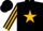 Silk - Black, gold cat, gold star stripe on sleeves, black cap