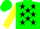 Silk - Green, black stars, yellow sleeves, green cap