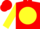 Silk - Red, red 'ea' on yellow disc, yellow sleeves, red cuffs