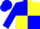 Silk - Blue, yellow diagonals quarters, blue cap