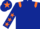 Silk - Dark blue, orange epaulets, dark blue sleeves, orange stars, dark blue cap, orange star