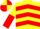 Silk - Yellow, red chevrons, halved sleeves, yellow and red quartered cap