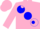 Silk - Pink, pink spots on blue large spots, pink cap