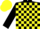 Silk - Black & yellow check, yellow cap