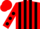 Silk - Red and black stripes, red sleeves, black spots