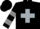 Silk - Black, silver maltese cross, grey bars on sleeves, black cap