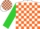 Silk - White, orange blocks, lime sleeves