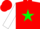 Silk - Red, green star, red band on white slvs