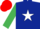 Silk - Dark blue, white star, emerald green sleeves, red cap