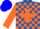 Silk - Royal blue, orange cross belts, orange blocks on sleeves, orange and blue cap
