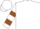 Silk - White, brown circled 'p' on body, brown bars on sleeves