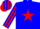 Silk - Blue, 'k' in red star, white sleeves with red stripes