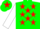 Silk - Green body, red stars, white arms, green cap, red star