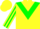 Silk - Yellow body, green chevron, yellow arms, green striped, yellow cap