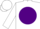 Silk - White, black mountains and moon on purple disc, purple armlet, white cap