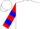 Silk - White, red and blue belt, red and blue bars on sleeves, white cap