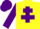 Silk - Yellow, purple cross of lorraine, purple diamond seam on sleeves, purple cap