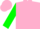 Silk - Pink, green 'eg', pink band on green sleeves