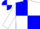 Silk - Blue and white quarters, blue and white checkerboard sleeves