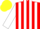 Silk - Red and white stripes, white sleeves, yellow cap