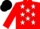 Silk - Red, black x, white stars on red sleeves, black cap