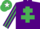 Silk - Purple, emerald green cross of lorraine, striped sleeves, emerald green cap, white star