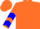 Silk - Orange, blue triangular pauel, blue chevrons on sleeves, orange cap