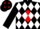 Silk - Black, white 'p' in red diamond frame, red &  white diamonds on black slvs